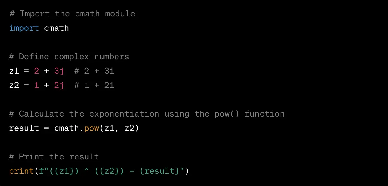 Python complex exponenet